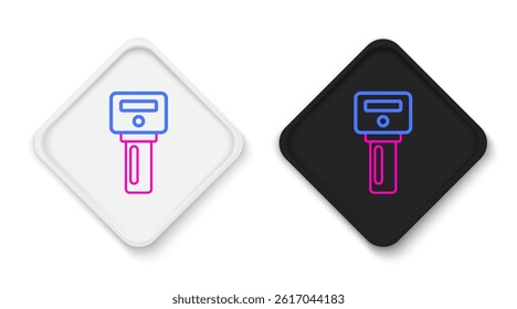Line Car key with remote icon isolated on white background. Car key and alarm system. Colorful outline concept. Vector