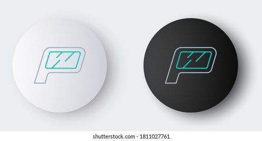 Line Car mirror icon isolated on grey background. Colorful outline concept. Vector