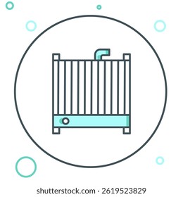 Line Car radiator cooling system icon isolated on white background. Colorful outline concept. Vector