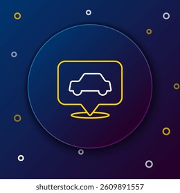 Line Car service icon isolated on blue background. Auto mechanic service. Repair service auto mechanic. Maintenance sign. Colorful outline concept. Vector