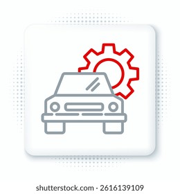Line Car service icon isolated on white background. Auto mechanic service. Repair service auto mechanic. Maintenance sign. Colorful outline concept. Vector