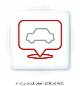 Line Car ícone de serviço isolado no fundo branco. Serviço mecânico automático. Serviço de reparação mecânica automática. Sinal de manutenção. Conceito de contorno colorido. Vetor