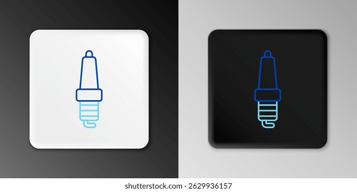Line Car spark plug icon isolated on grey background. Car electric candle. Colorful outline concept. Vector