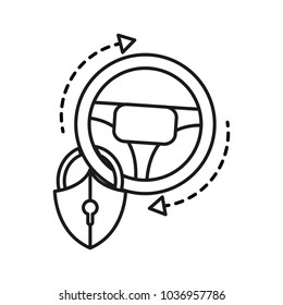 line car steering wheel and padlock security
