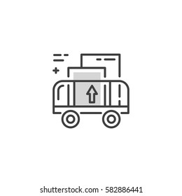 Line cargo cart logo