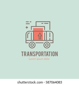 Line cargo cart logo