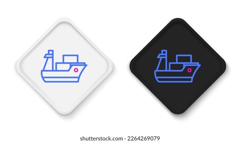 Line Cargo ship icon isolated on white background. Colorful outline concept. Vector
