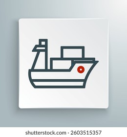 Line Cargo ship icon isolated on white background. Colorful outline concept. Vector