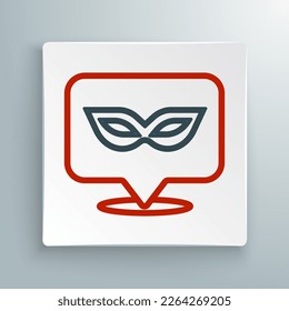 Line Carnival mask icon isolated on white background. Masquerade party mask. Colorful outline concept. Vector