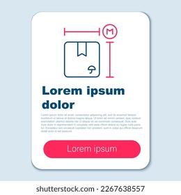 Line Carton cardboard box measurement icon isolated on grey background. Box, package, parcel sign. Delivery and packaging. Colorful outline concept. Vector