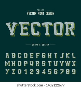 Line Cartoon font shadow and Graphic alphabet vector, Typeface and number design on background