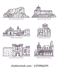 Line castles and architecture, fortress with tower