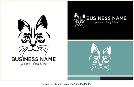 plantilla de logotipo de cabeza de gato