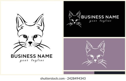 plantilla de logotipo de cabeza de gato