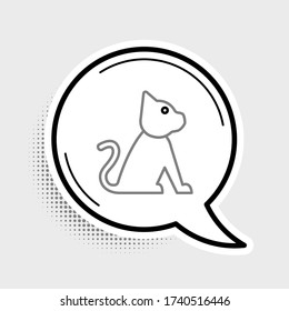 Line Cat icon isolated on grey background. Colorful outline concept. Vector