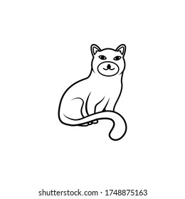 line cat vector design template illustration