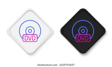 Line CD or DVD disk icon isolated on white background. Compact disc sign. Colorful outline concept. Vector
