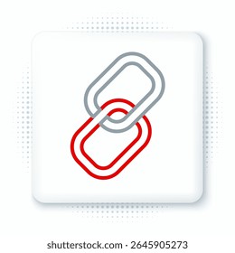Line Chain link icon isolated on white background. Link single. Colorful outline concept. Vector