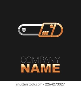 Line Chainsaw icon isolated on black background. Colorful outline concept. Vector