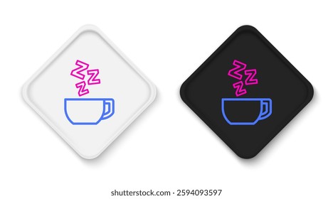 Line Chamomile tea icon isolated on white background. A useful therapeutic drink from flowers of chamomile medicinal. Colorful outline concept. Vector