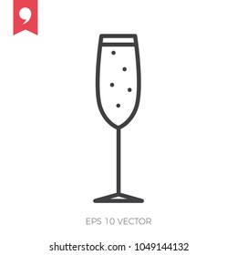 Line champagne icon