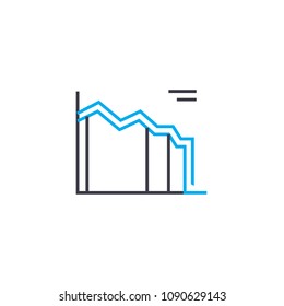 Line chart 22 vector thin line stroke icon. Line chart 22 outline illustration, linear sign, symbol concept.