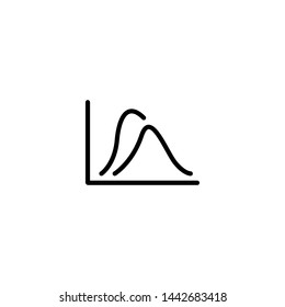 line chart 3 icon sign signifier vector