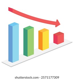 Line Chart 3d isometric, Vector EPS 10 for print, digital UI, UX kit, web and app development for business, finance, economy, education, infographic, technology, security and more.