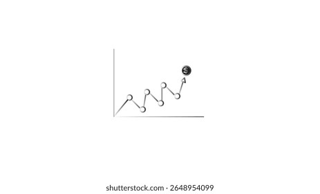 Line chart arrow,  line, chart, arrow, growth, trend, analysis, progress,line chart arrow editable stroke icon,financial analytics.