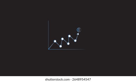 Seta, linha, gráfico, seta, crescimento, tendência, análise, andamento, seta do gráfico de linha ícone de traçado editável, análise financeira.