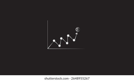 Line chart arrow,  line, chart, arrow, growth, trend, analysis, progress,line chart arrow editable stroke icon,financial analytics.