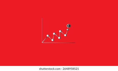 Seta, linha, gráfico, seta, crescimento, tendência, análise, andamento, seta do gráfico de linha ícone de traçado editável, análise financeira.