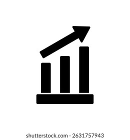 Line Chart with Up Arrow icon, modern vector isolated on white background.