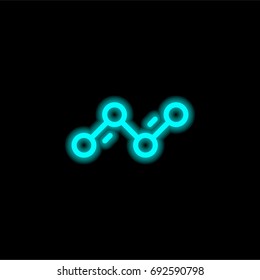 Line chart blue glowing neon ui ux icon. Glowing sign logo vector