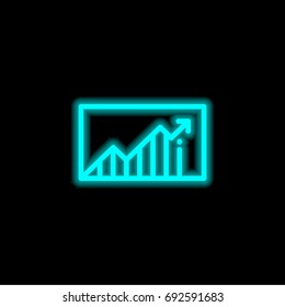 Line chart blue glowing neon ui ux icon. Glowing sign logo vector