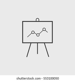 Line Chart board icon illustration isolated vector sign symbol