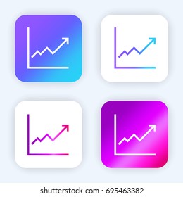 Line chart bright purple and blue gradient app icon