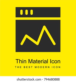Line chart bright yellow material minimal icon or logo design