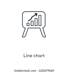 Line chart concept line icon. Linear Line chart concept outline symbol design. This simple element illustration can be used for web and mobile UI/UX.