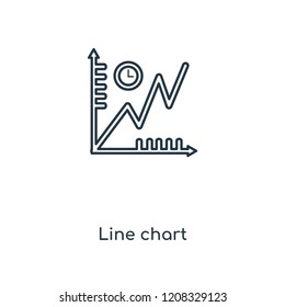 Line chart concept line icon. Linear Line chart concept outline symbol design. This simple element illustration can be used for web and mobile UI/UX.