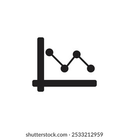 Line chart decreae icon Flat line illustration