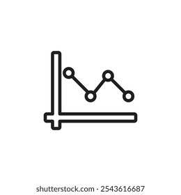 Line chart decreae icon Flat line illustration