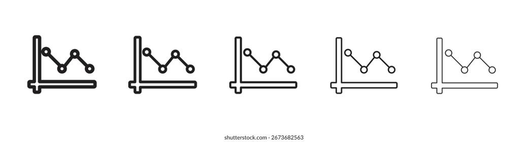Line chart decreae icon vector illustration isolated