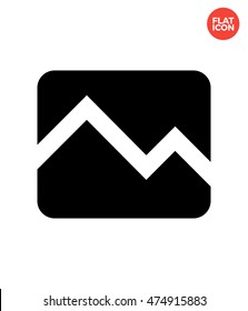 Line chart down Icon Flat Style Isolated Vector Illustration