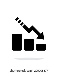 Line chart down icon on white background. Vector illustration.