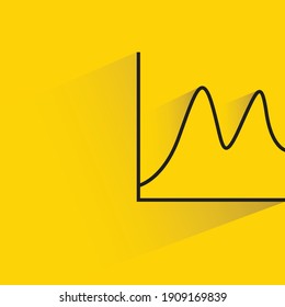line chart drop shadow on yellow background