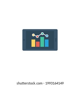 Line chart Flat Icon Isolated On White Background 