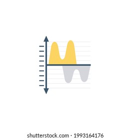 Line chart Flat Icon Isolated On White Background 