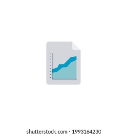 Line chart Flat Icon Isolated On White Background 