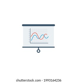 Line chart Flat Icon Isolated On White Background 